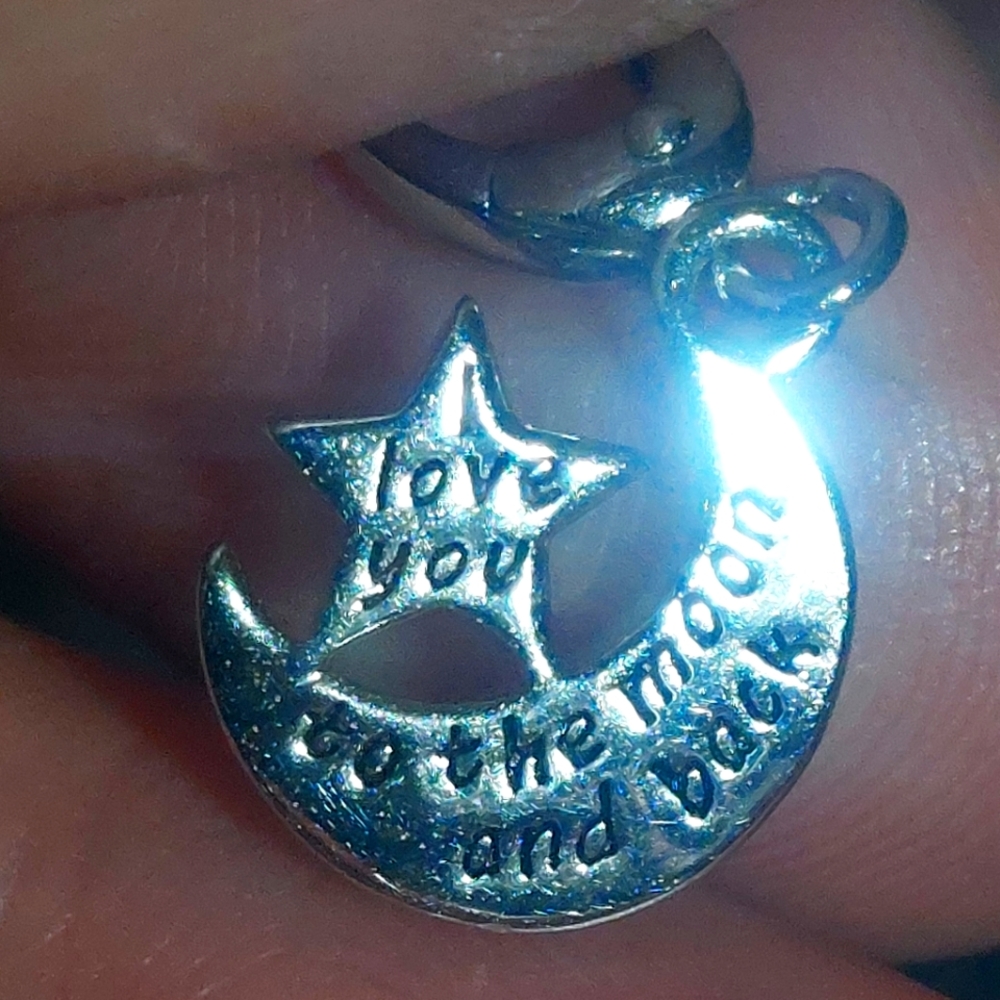 I love you to the moon and back clip on 925 mini pendant